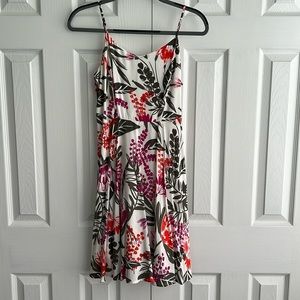 White Floral Short Dress